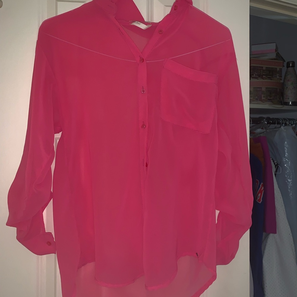 Pink long sleeve blouse